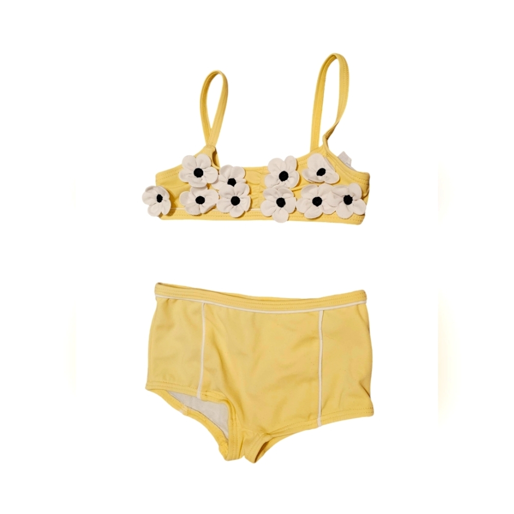 Janie And Jack Yellow Floral Bikini Set For Infant